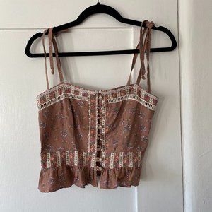 Reformation Vintage Bodice Top w/ Pearl Buttons